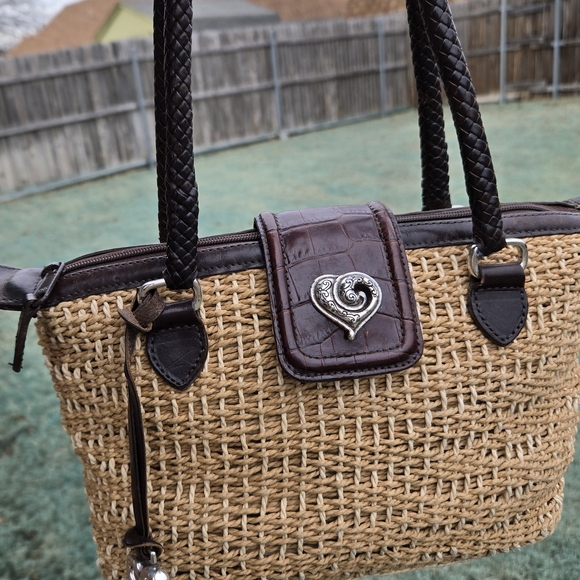 Brighton Handbags - Brighton Woven & Leather Shoulder Bag